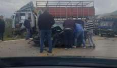 النشرة: جرحى بحادث تصادم على طريق عام راشيا الوادي حاصبيا