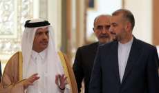 بن عبدالرحمن بحث مع عبداللهيان بتطورات حرب غزة: قطر ملتزمة بتيسير المفاوضات بين إيران والدول الغربية