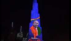 برج خليفة يتزين بصورة غاندي وأقواله المأثورة بذكرى عيد ميلاده الـ151