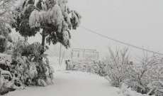 النشرة: الثلوج تساقطت بغزارة في راشيا وقطعت عددا من الطرق الجبلية 