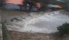النشرة: ارتفاع منسوب مياه نهر الحاصباني بسبب الأمطار وذوبان الثلوج