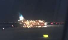"سبوتنيك": اشتعال طائرة في مطار جون كينيدي باميركا