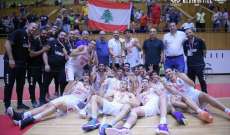 فوز منتخب لبنان للذكور بكرة السلة لفئة تحت الـ18 سنة بلقب بطولة غرب آسيا
