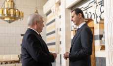 الأسد لمندوب بوتين: سوريا منفتحة على جميع المبادرات المرتبطة بالعلاقة مع تركيا والمستندة إلى سيادة الدولة السورية