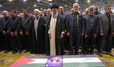 مراسم تشييع حاشدة لهنية في طهران وخامنئي أمَّ الصلاة على جثمانه