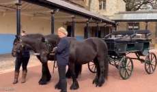 عربة تجرها الخيول ترافق الأمير فيليب لمثواه الأخير 