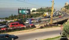 زحمة سير على المسلك الشرقي لكازينو لبنان بسبب حادث تصادم