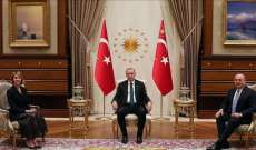 اردوغان التقى مندوبة أميركا الدائمة لدى الأمم المتحدة في أنقرة