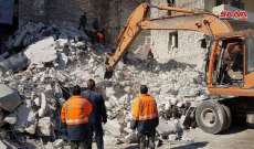مقتل 11 شخصا بانهيار مبنى سكني في حلب