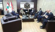 قائد الجيش بحث مع وزير داخلية ألبانيا بالأوضاع العامة في لبنان والمنطقة