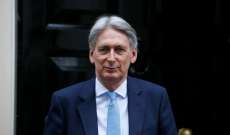 وزير الخزانة البريطاني: سأقدم استقالتي بحال اختيار جونسون رئيسا للوزراء 
