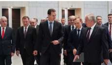 الأسد للافرينتييف: سوريا تعمل بشكل حثيث ومتواصل من أجل عودة اللاجئين