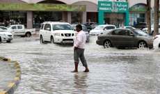 داخلية الإمارات: وفاة 6 أشخاص من جنسية آسيوية وفقدان شخص جراء السيول التي شهدتها البلاد