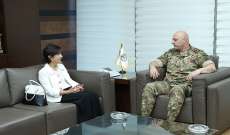 قائد الجيش التقى مندوبة لبنان بالأمم المتحدة ورئيس فرع الوقاية من الإرهاب في UNODC