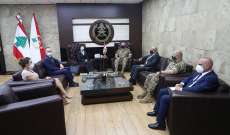 قائد الجيش بحث مع الممثلة الخاصة للأمين العام للأمم المتحدة أوضاع لبنان والمنطقة
