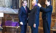 رئيس جكومة فرنسا يمنح السفير خليل كرم وسام السعفة الأكاديمية برتبة كومندور 