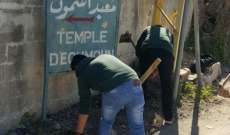 النشرة: طلاب الفنون الانجيلية بصيدا قاموا بتأهيل مدخل معبد أشمون