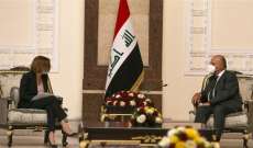 رئيس العراق أكد أهمية وقف الإنتهاكات العسكرية التركية التي تعد خرقا للقوانين 