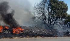النشرة: الدفاع المدني أخمد حريق أعشاب في كسارة - زحلة