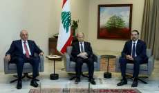 لقاء يجمع الرئيس عون وبري والحريري في قصر بعبدا