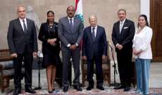 الرئيس عون أكد ترحيب لبنان بتعزيز العلاقات الثنائية في المجالات كافة مع حكومة 