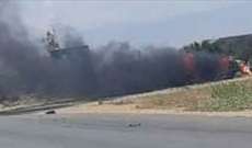 مسيرة اسرائيلية استهدفت سيارة وشاحنة عند مفرق مطار الضبعة في محيط مدينة القصير