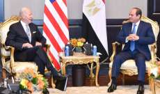 الرئاسة المصرية: السيسي وبايدن أكدا خطورة التصعيد العسكري في رفح وأهمية حل الدولتين