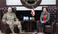 قائد الجيش بحث بالأوضاع العامة مع نائبة المبعوث الخاص للأمم المتحدة إلى سوريا