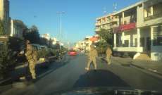 النشرة: قطع الطريق الدولي في بعلبك والجيش عمل على اعادة فتحه