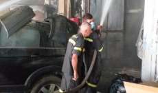 النشرة: حريق داخل محل مخصص لدهان السيارات في سعدنايل 