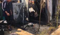 إخماد حريق في غرفة مولد كهربائي داخل مدرسة في إيعات