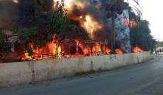  حريق في منازل وخيم يقطنها سوريون في العاقبية 