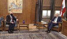 بري بحث مع سفير تركيا الجديد في لبنان الاوضاع العامة في لبنان والمنطقة
