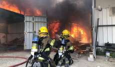 فرق الإطفاء الكويتية تتعامل مع حريق هائل في سوق الخيام في منطقة الري