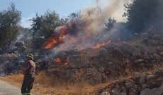 النشرة: إندلاع حريق أعشاب في محيط مدرسة الهبارية الرسمية في حاصبيا