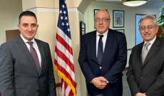 رازي الحاج بحث مع نائب مساعدة وزير الخارجية الأميركي لشؤون الشرق الأدنى في تطورات الاوضاع اللبنانية