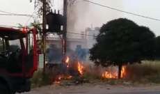 الدفاع المدني: إخماد حريق محول للطاقة الكهربائية واعشاب  في قصرنبا