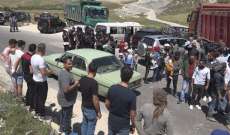 اعتصام وقطع الطريق من قبل أصحاب الشاحنات والكسارات في ميدون