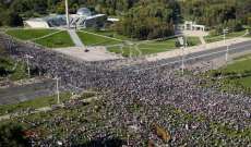 عشرات آلاف المتظاهرين في مينسك احتجاجا على إعادة انتخاب لوكاشنكو رئيسا لبيلاروسيا