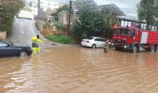 الدفاع المدني: تنفيذ عمليات إنقاذ أشخاص وسحب مياه وسيارات بمناطق عدة أثناء اشتداد العاصفة