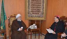 الخطيب إلتقى السفير البابوي: لتفعيل التعاون المشترك بين المسلمين والمسيحيين|