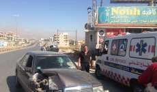 جريح جراء حادث سير على طريق المصنع الدولية في مجدل عنجر