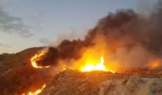 النشرة: حريق أمام معمل فرز النفايات في منطقة سينيق جنوب صيدا