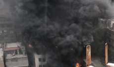 الدفاع المدني: للإبتعاد عن المبنى المحترق في الفنار حيث يتواصل العمل لإخماد الجيوب المتبقية من النيران
