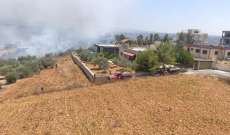حريق هائل في صريفا يهدد المنازل والاهالي يناشدون المساعدة في اخماده