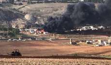 النشرة: حريق ضخم شبّ في مخيم للنازحين السوريين بمرج الخوخ في خراج إبل السقي