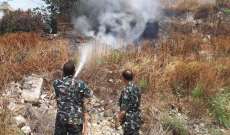 الدفاع المدني يخمد حريقاً شب بأعشاب يابسة في حي الرويس في النبطية