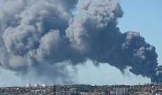 اندلاع النيران بمحطة كهرباء بعد قصف أوكراني لمدينة بيلغورود الروسية الحدودية