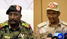 دقلو التقى البرهان: الموافقة على أن يتولى المدنيون في السودان اختيار رئيسَي مجلس سيادة ووزراء مدنيين