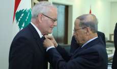 الرئيس عون منح رئيس محكمة التمييز الفرنسية وسام الأرز الوطني من رتبة ضابط